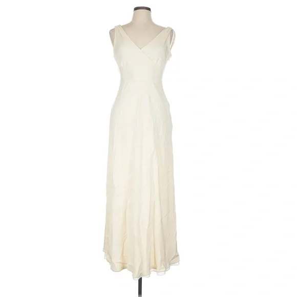 (8) 100% silk cream ivory bridal wear gown J crew - Picture 1 of 3